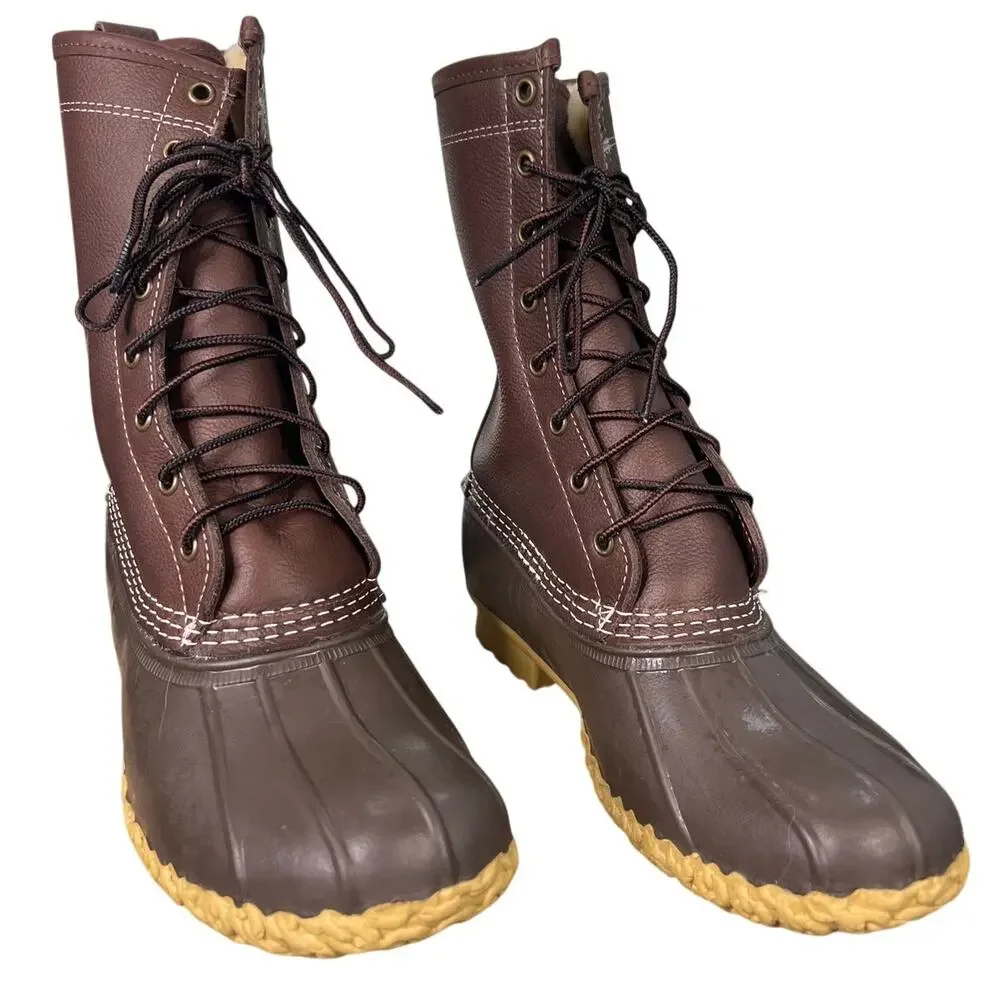NWOT L.L. Bean Women’s Brown Shearling Lined Hunting Duck Boots Size 8